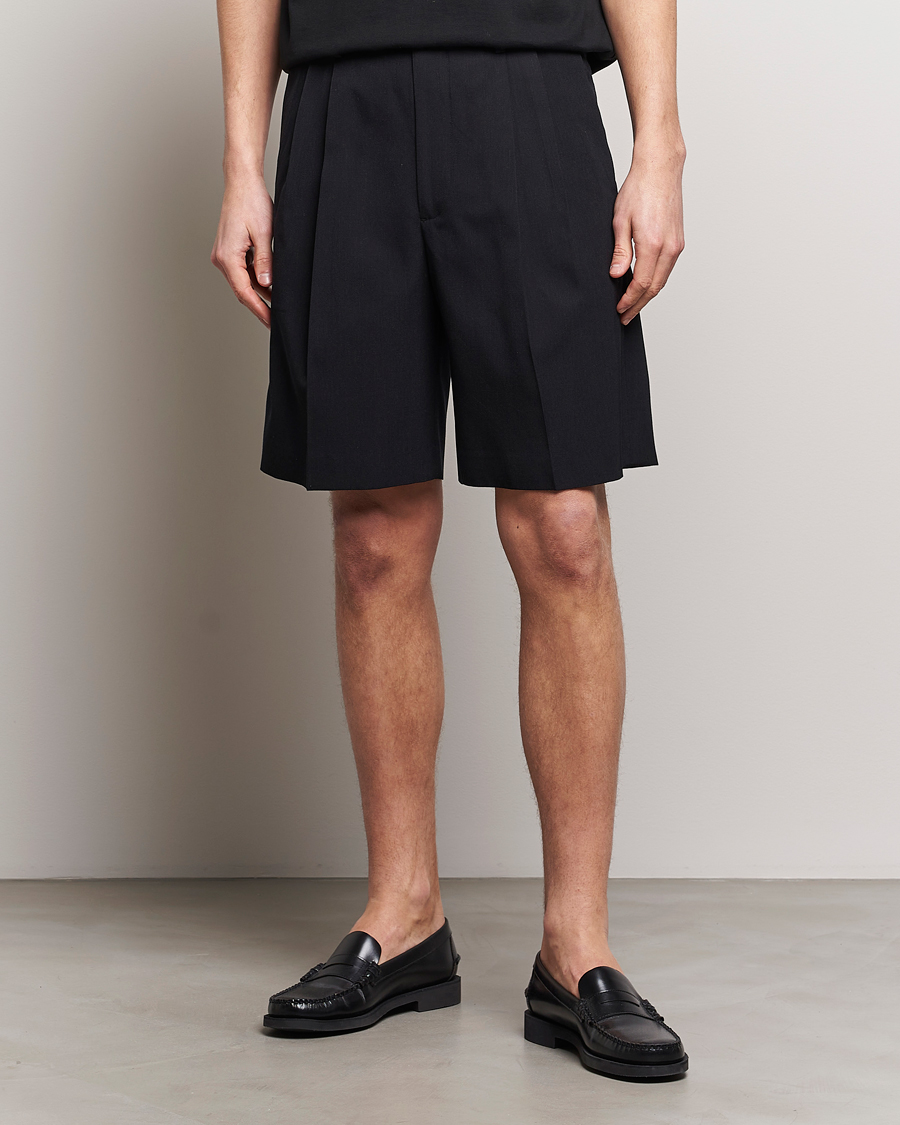 Herre | Japanese Department | Auralee | Light Wool Gabardine Shorts Black