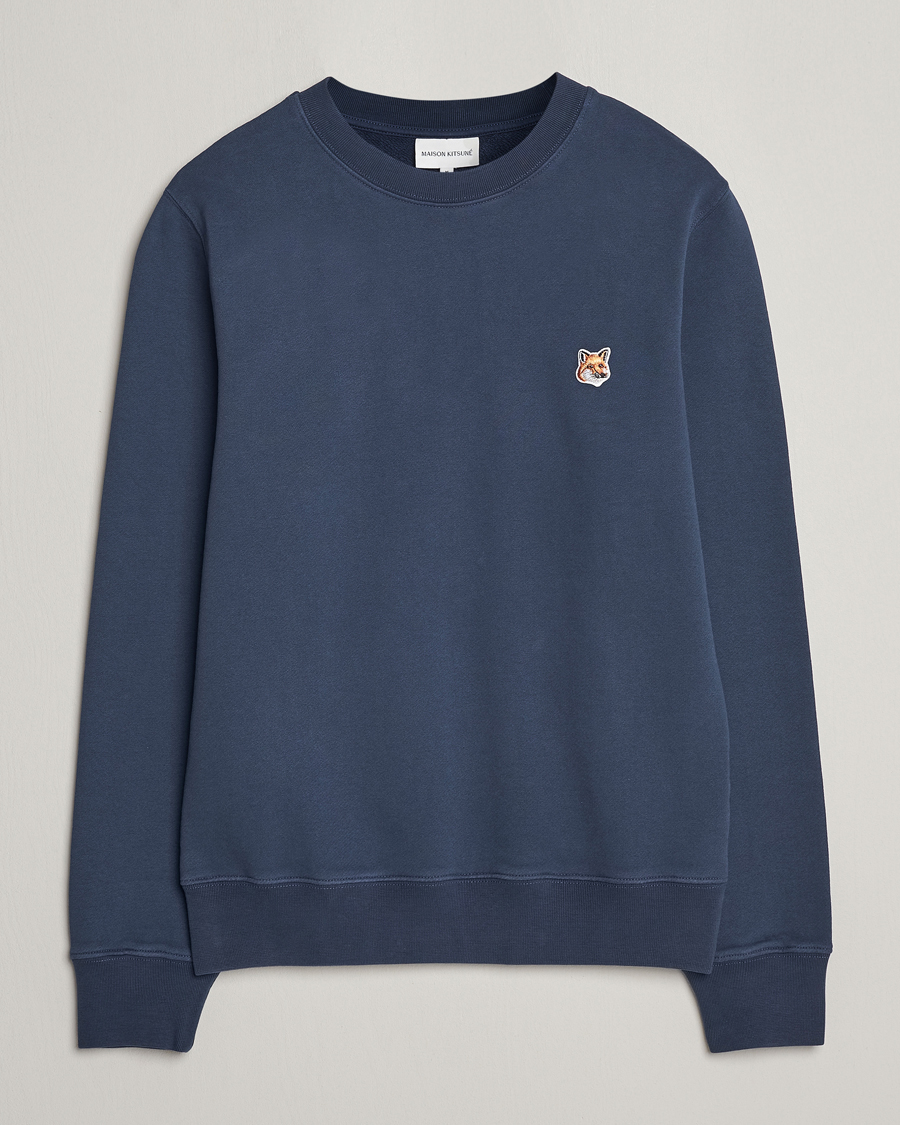 Herre | Trøjer | Maison Kitsuné | Fox Head Sweatshirt Ink Blue