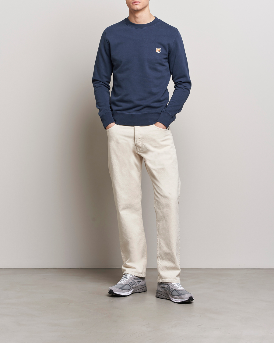 Herre | Trøjer | Maison Kitsuné | Fox Head Sweatshirt Ink Blue
