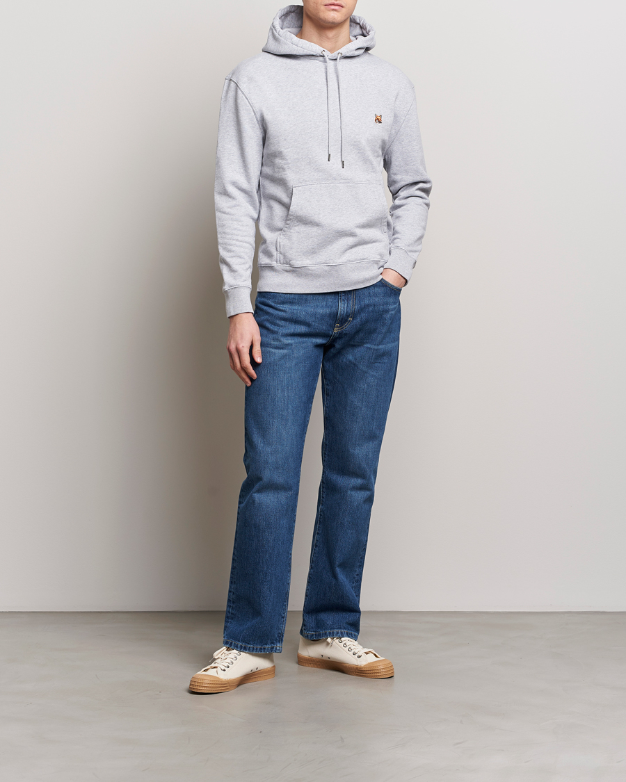 Herre | Trøjer | Maison Kitsuné | Fox Head Hoodie Light Grey Melange