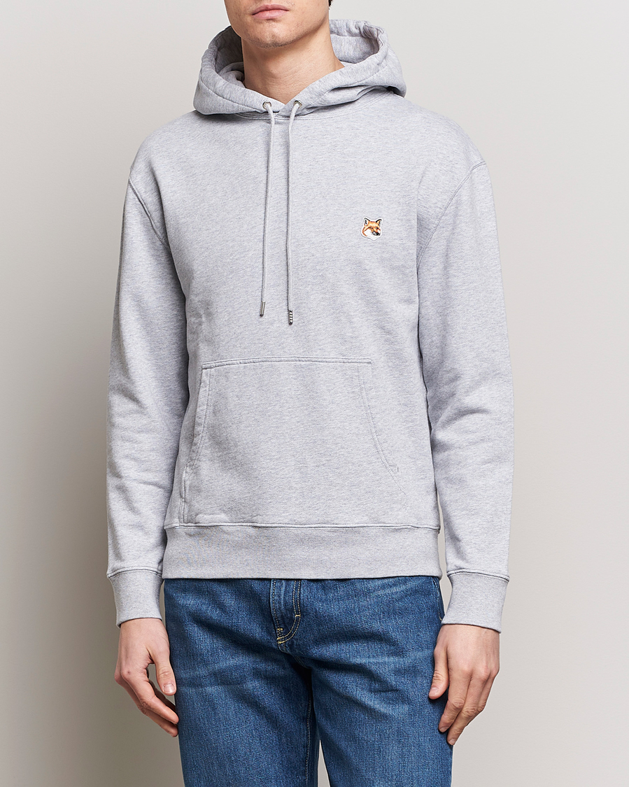 Herre | Tøj | Maison Kitsuné | Fox Head Hoodie Light Grey Melange