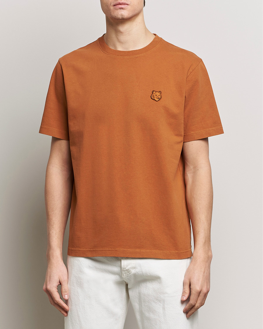 Herre | Kortærmede t-shirts | Maison Kitsuné | Tonal Fox Head T-Shirt Tobacco