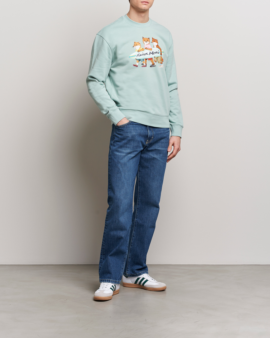 Herre | Trøjer | Maison Kitsuné | Surfing Foxes Sweatshirt Seafoam Blue