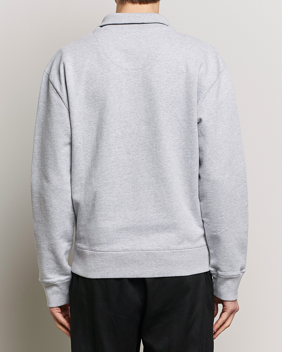 Herre | Trøjer | Maison Kitsuné | Fox Head Half Zip Sweatshirt Light Grey Melange