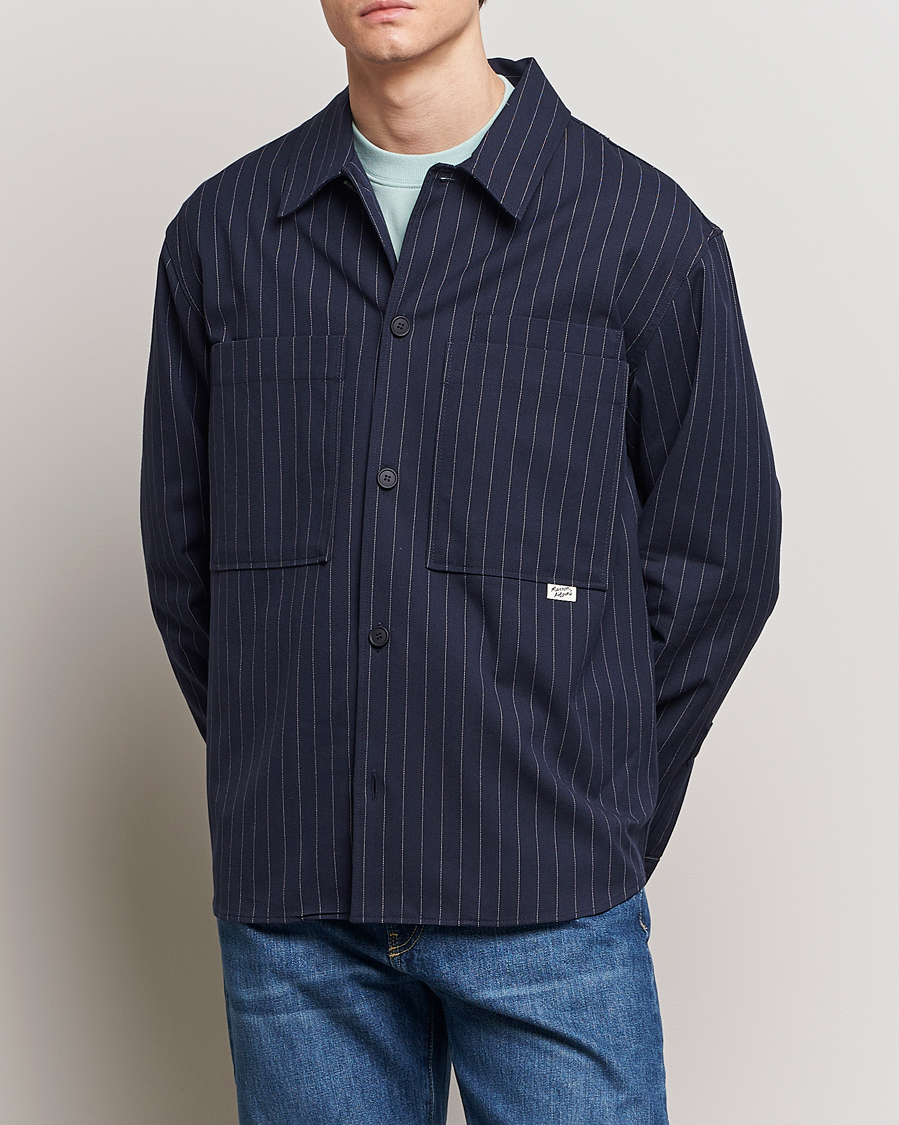 Herre | Afdelinger | Maison Kitsuné | Pinstriped Overshirt Navy