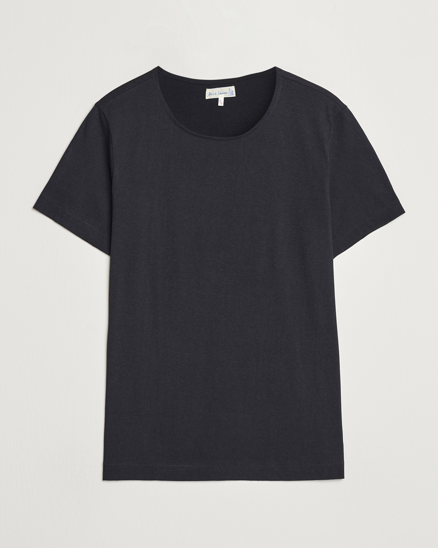 Herre | T-Shirts | Merz b. Schwanen | 1920s Loopwheeled T-Shirt Charcoal