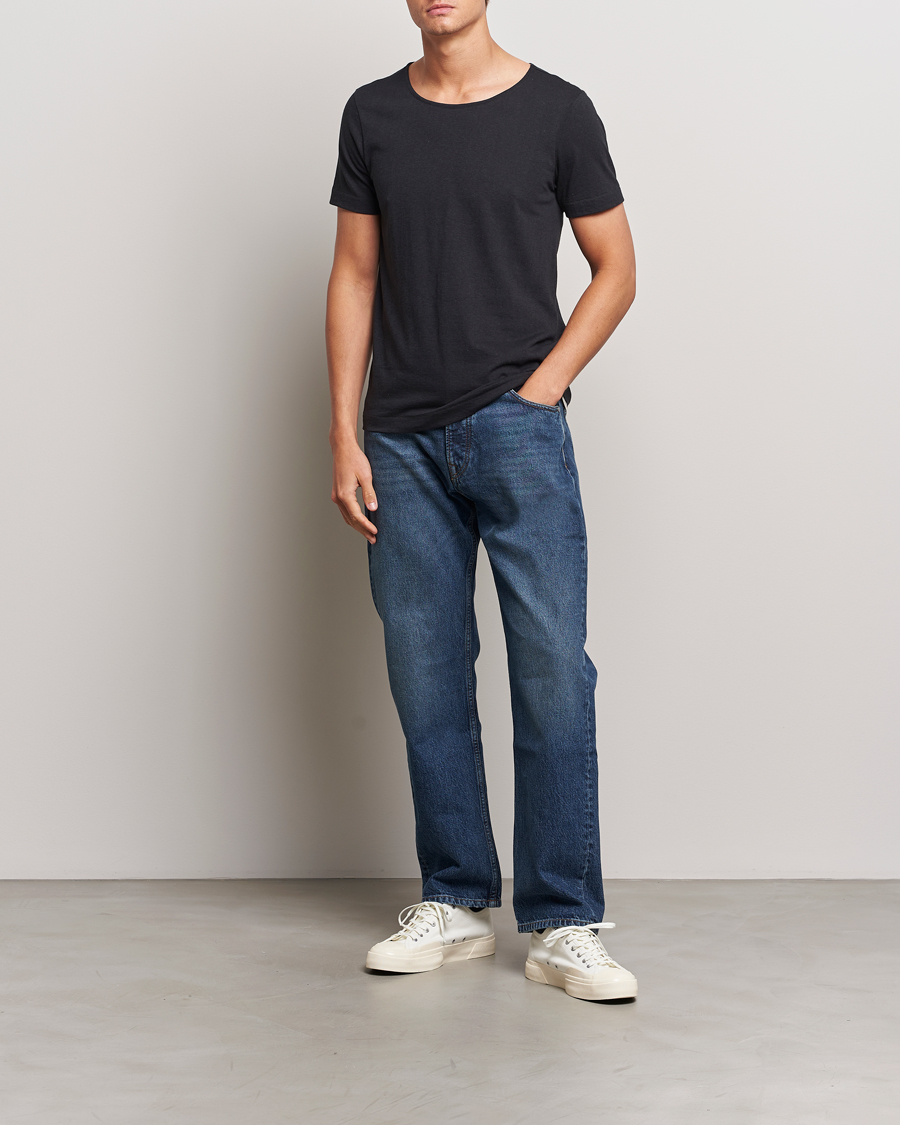 Herre | T-Shirts | Merz b. Schwanen | 1920s Loopwheeled T-Shirt Charcoal