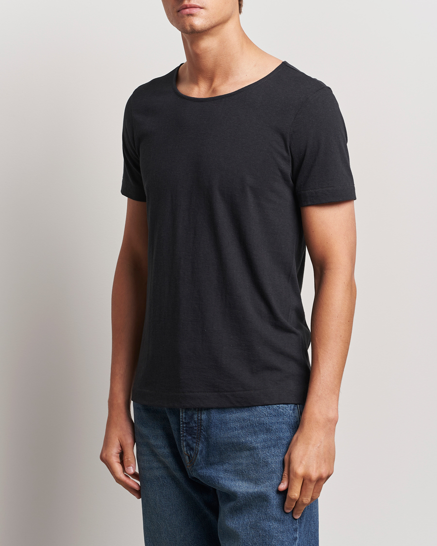 Herre | T-Shirts | Merz b. Schwanen | 1920s Loopwheeled T-Shirt Charcoal
