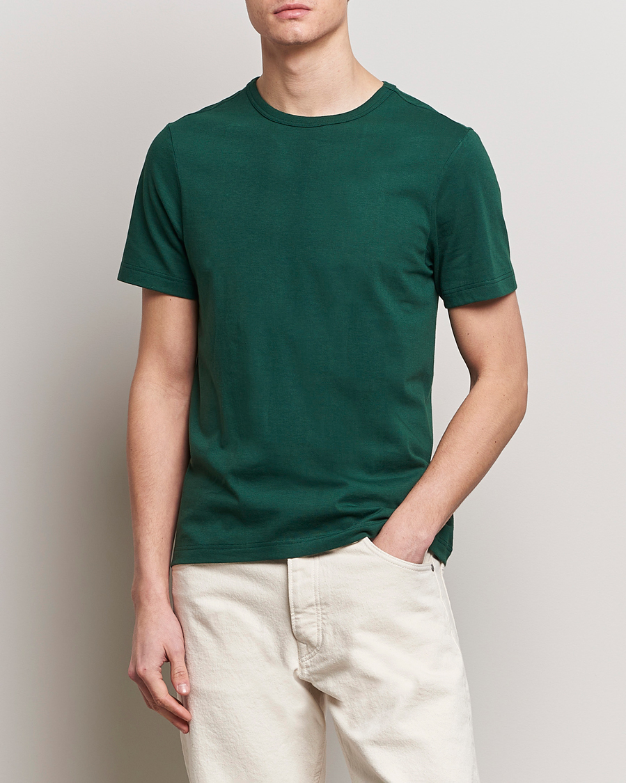 Herre | Kortærmede t-shirts | Merz b. Schwanen | 1950s Classic Loopwheeled T-Shirt Classic Green