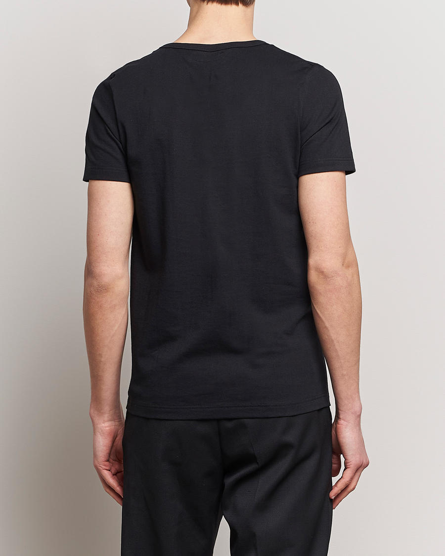 Herre | T-Shirts | Merz b. Schwanen | 1970s Classic Loopwheeled V-Neck T-Shirt Black