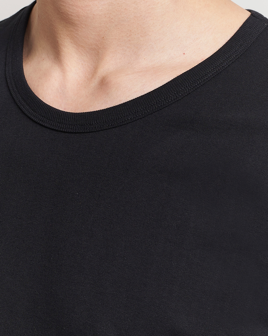 Herre | T-Shirts | Merz b. Schwanen | 1970s Classic Loopwheeled V-Neck T-Shirt Black