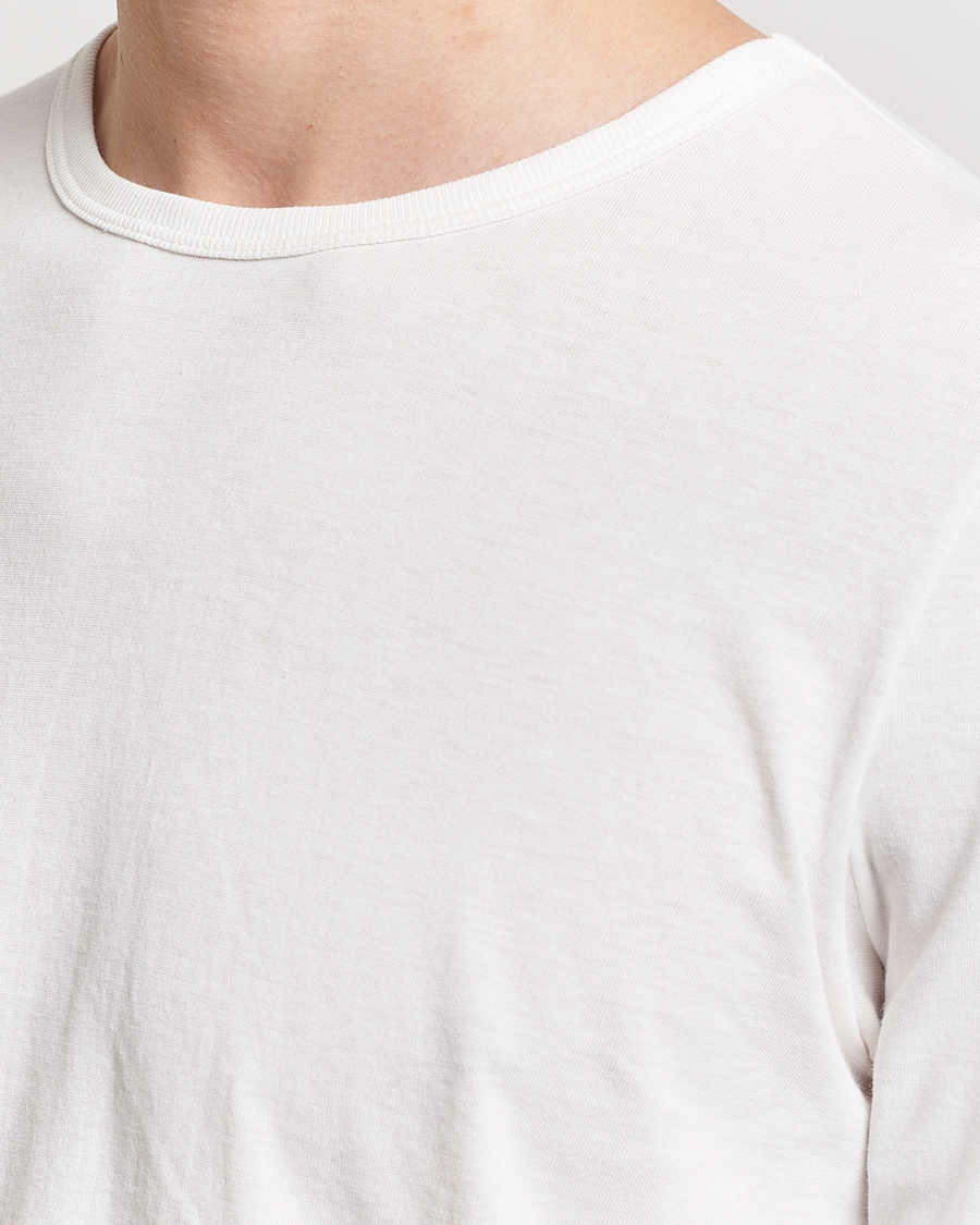 Herre | T-Shirts | Merz b. Schwanen | 1950s Classic Loopwheeled Longsleeve T-Shirt White
