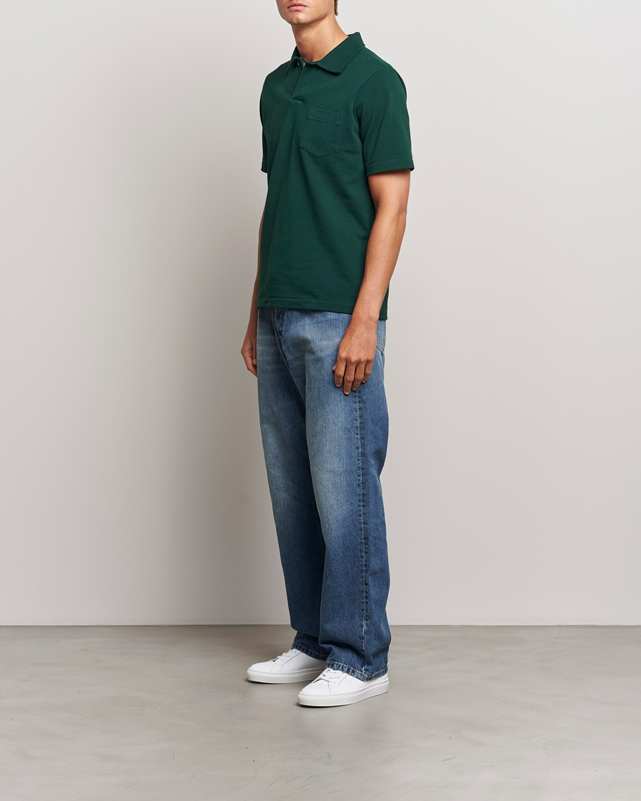 Herre | Polotrøjer | Merz b. Schwanen | Organic Cotton Washed Polo Classic Green