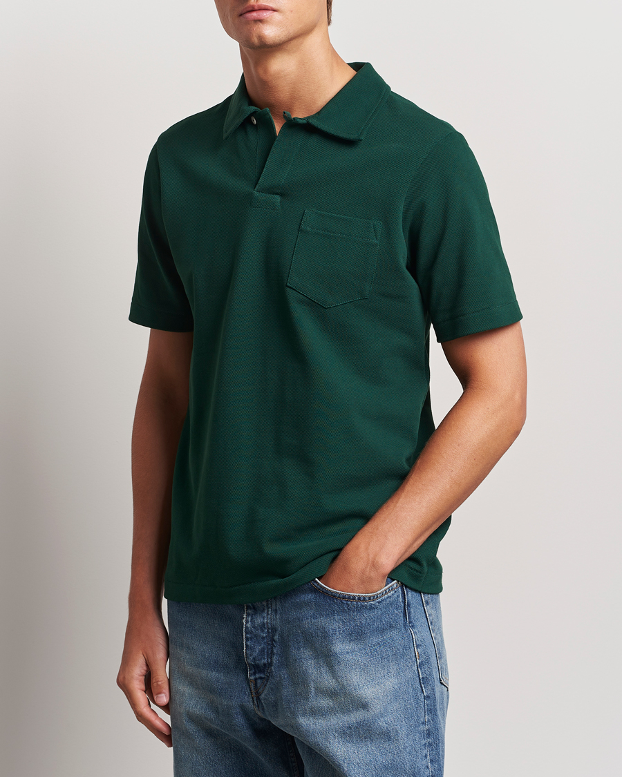 Herre | Polotrøjer | Merz b. Schwanen | Organic Cotton Washed Polo Classic Green