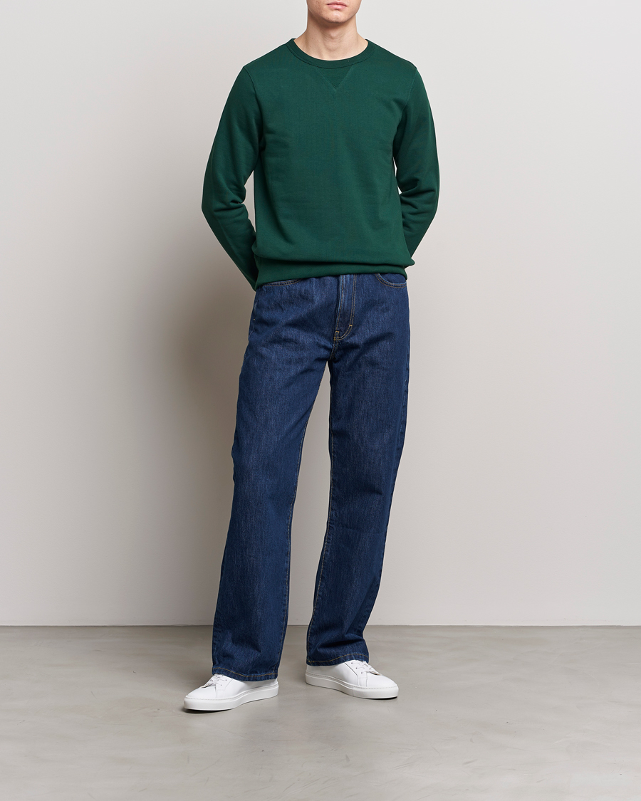 Herre | Trøjer | Merz b. Schwanen | Organic Cotton Crew Neck Sweatshirt Classic Green