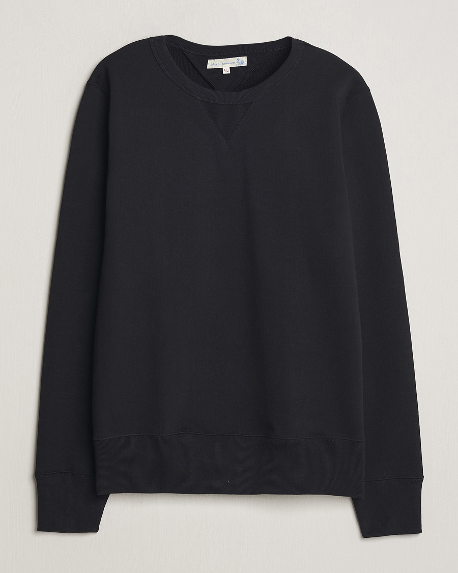 Herre | Trøjer | Merz b. Schwanen | Organic Cotton Crew Neck Sweatshirt Black