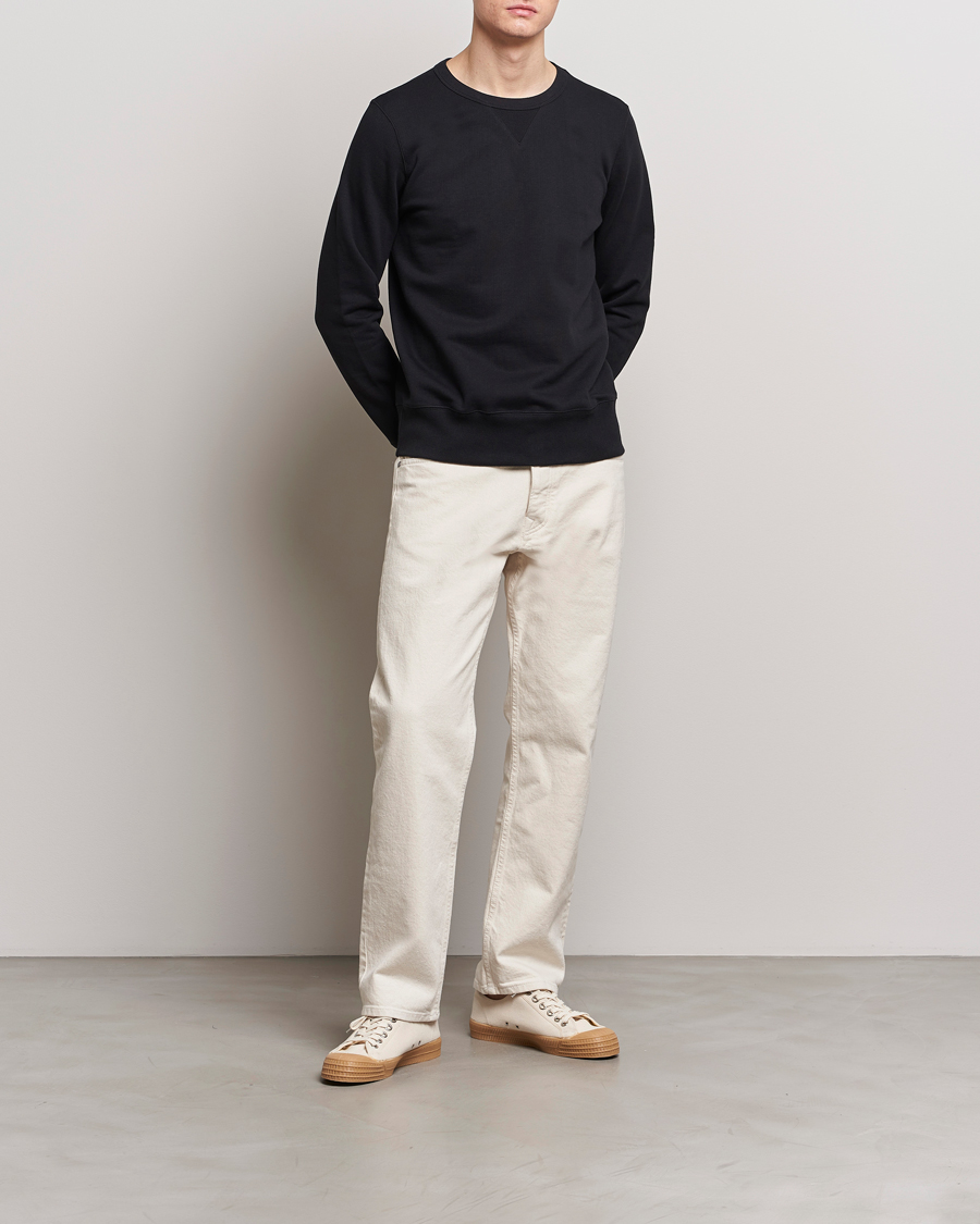 Herre | Trøjer | Merz b. Schwanen | Organic Cotton Crew Neck Sweatshirt Black