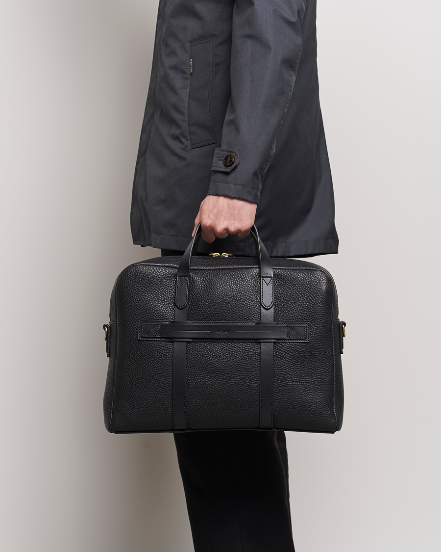 Herre | Mismo Aspire Pebbled Leather Briefcase Black | Mismo | Aspire Pebbled Leather Briefcase Black