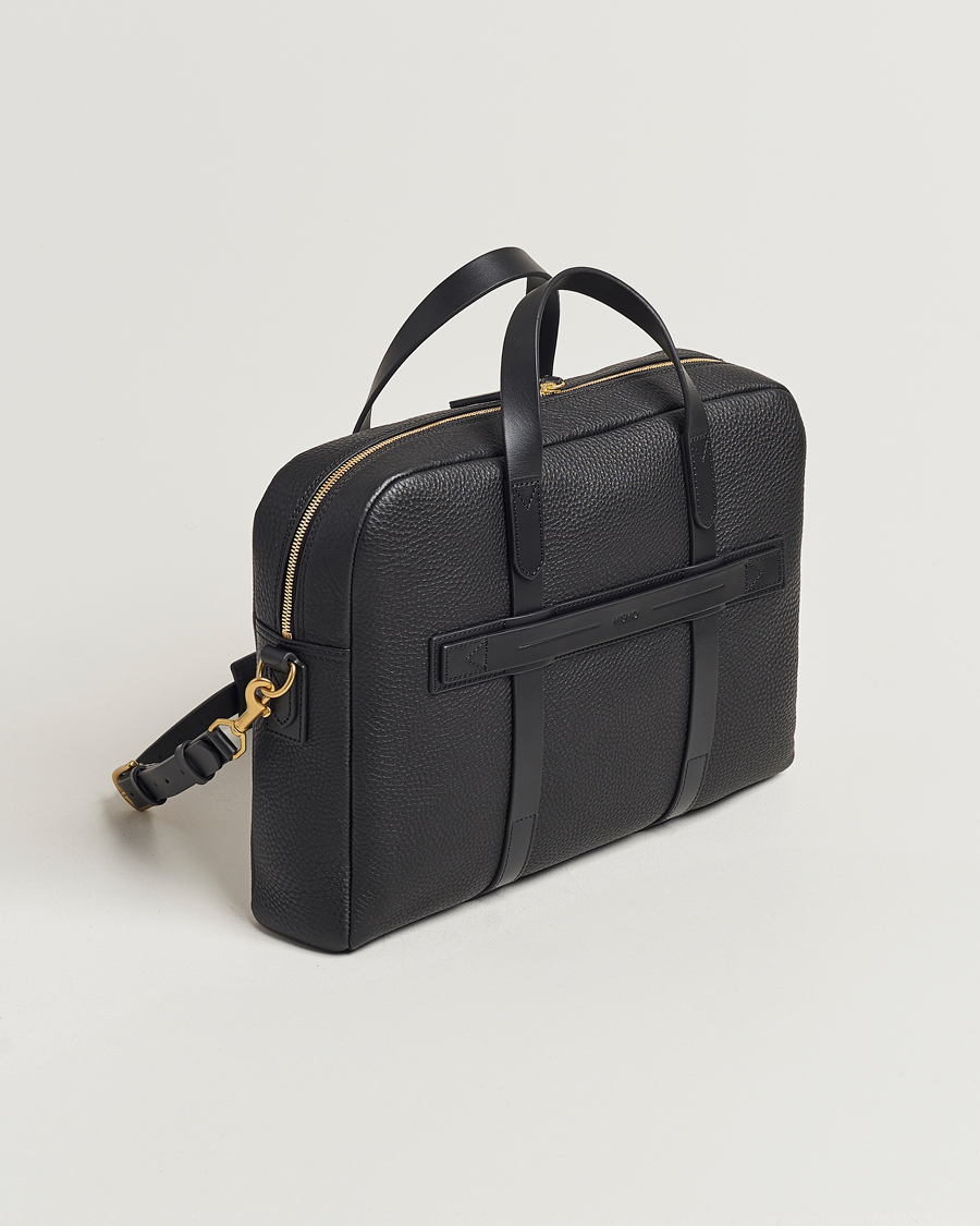 Herre | Mismo Aspire Pebbled Leather Briefcase Black | Mismo | Aspire Pebbled Leather Briefcase Black