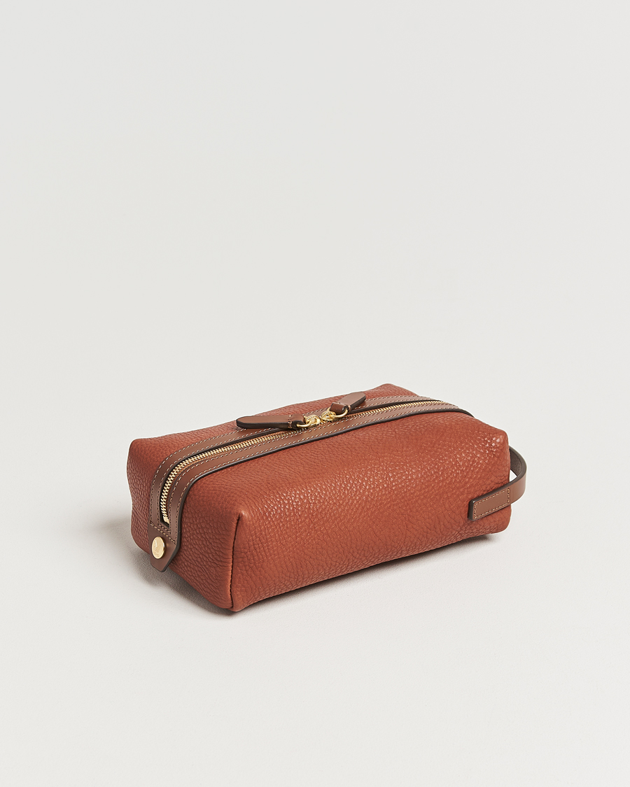 Herre | Tasker | Mismo | Groom Pebbled Leather Washbag Tabac/Cuoio