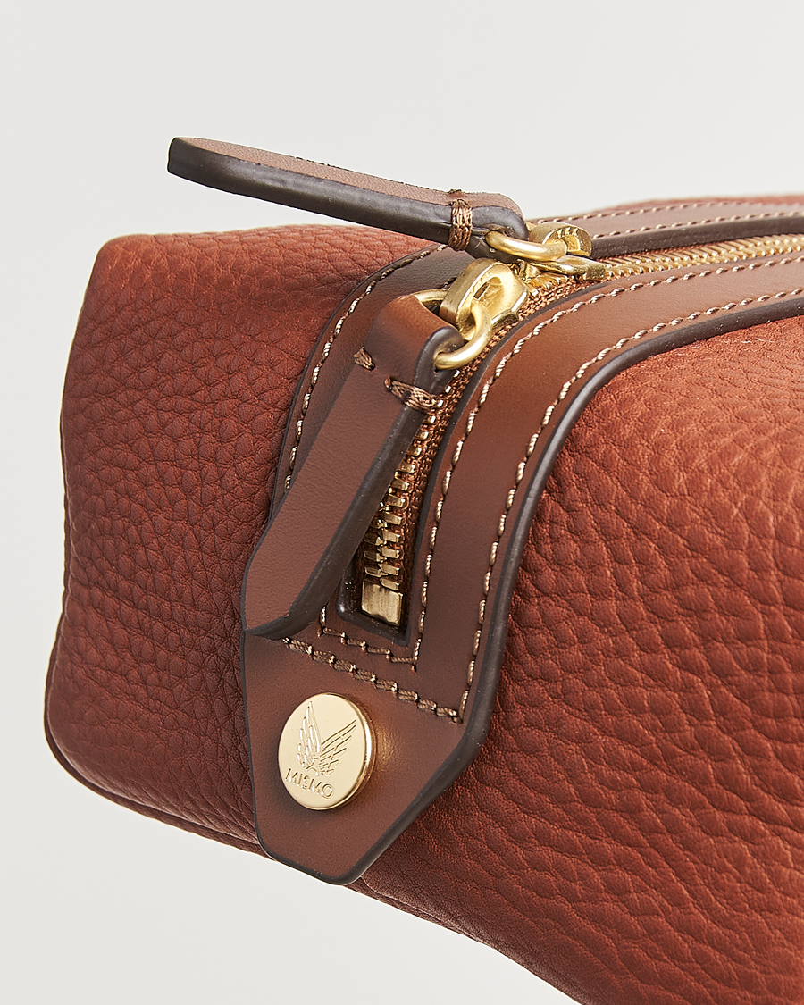 Herre | Tasker | Mismo | Groom Pebbled Leather Washbag Tabac/Cuoio