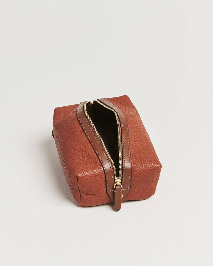 Herre | Tasker | Mismo | Groom Pebbled Leather Washbag Tabac/Cuoio