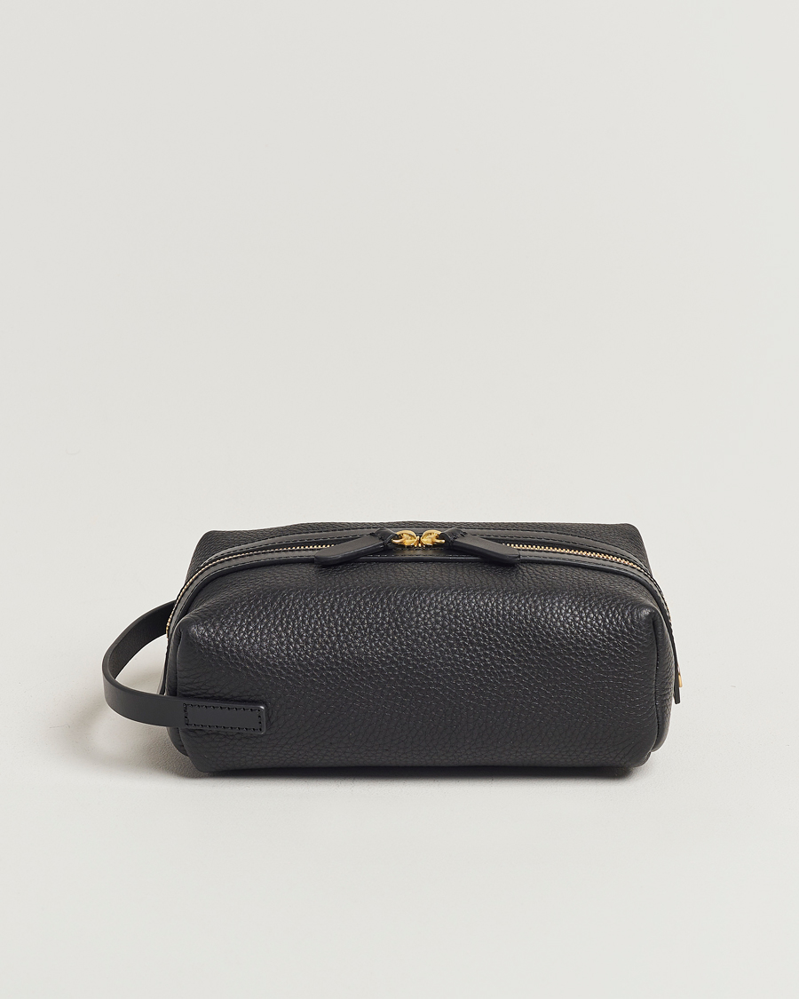 Herre | Tasker | Mismo | Groom Pebbled Leather Washbag Black
