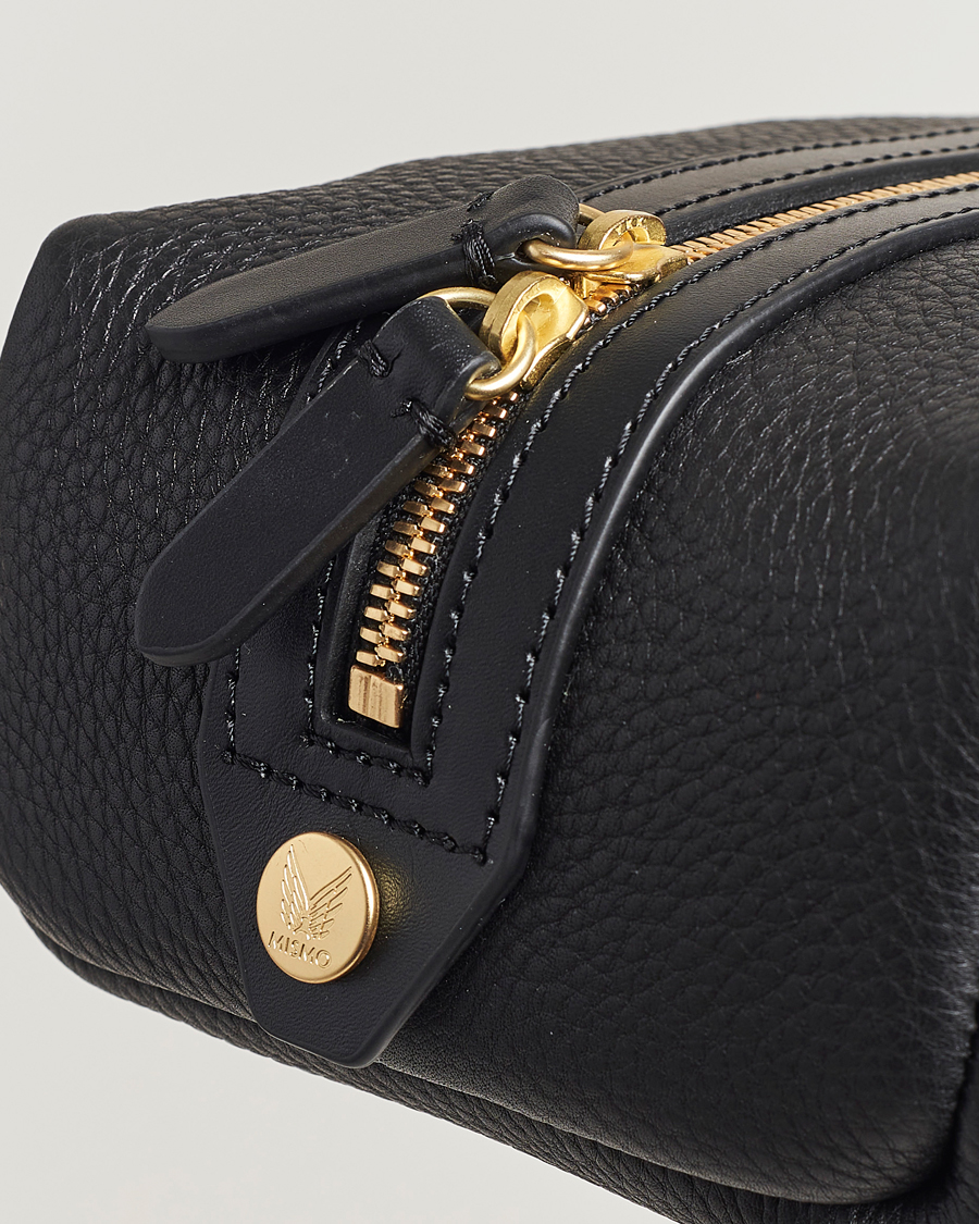 Herre | Tasker | Mismo | Groom Pebbled Leather Washbag Black
