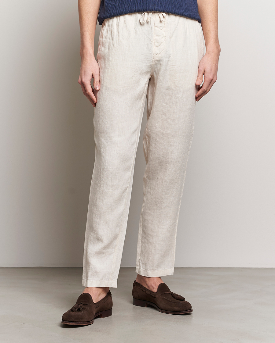 Herre | Hørbukser | Altea | Linen Drawstring Pants Beige