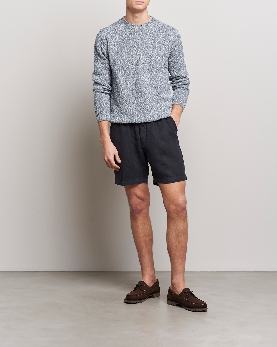 Herre | Shorts | Altea | Linen Drawstring Shorts Navy