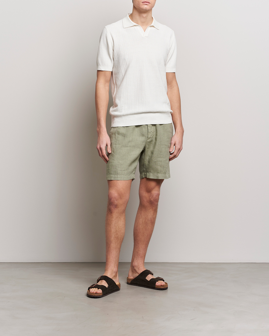 Herre | Shorts | Altea | Linen Drawstring Shorts Olive
