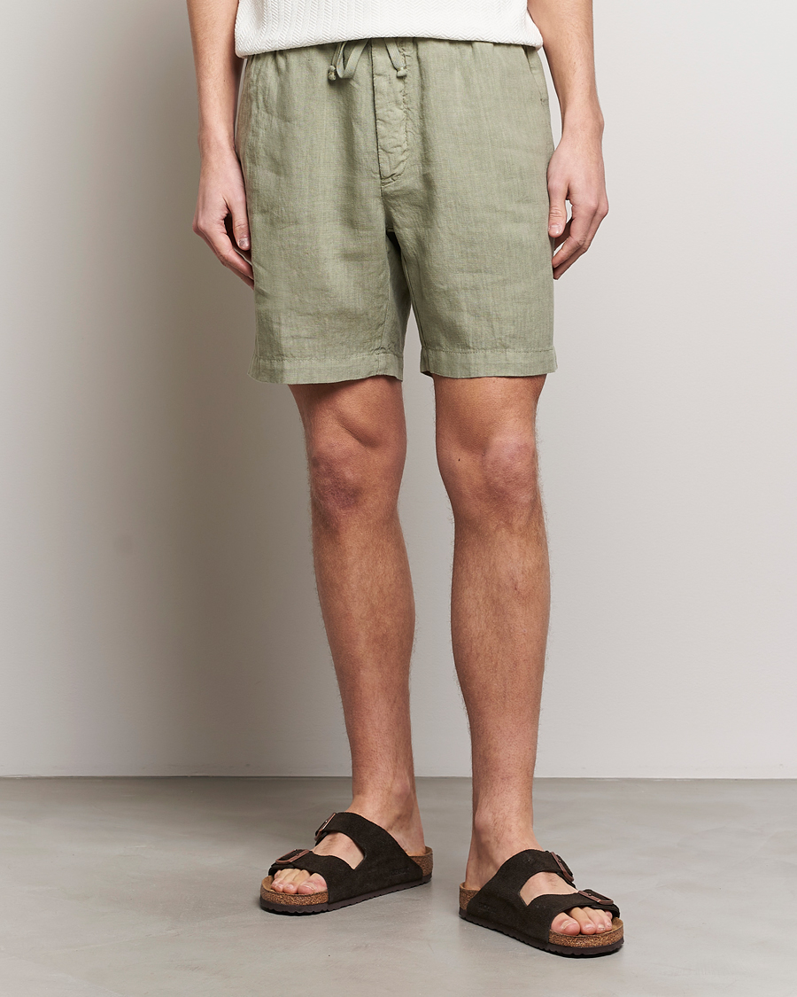 Herre | Afdelinger | Altea | Linen Drawstring Shorts Olive