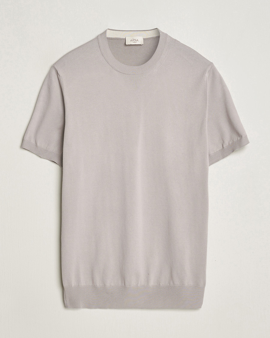 Herre | T-Shirts | Altea | Extrafine Cotton Knit T-Shirt Taupe