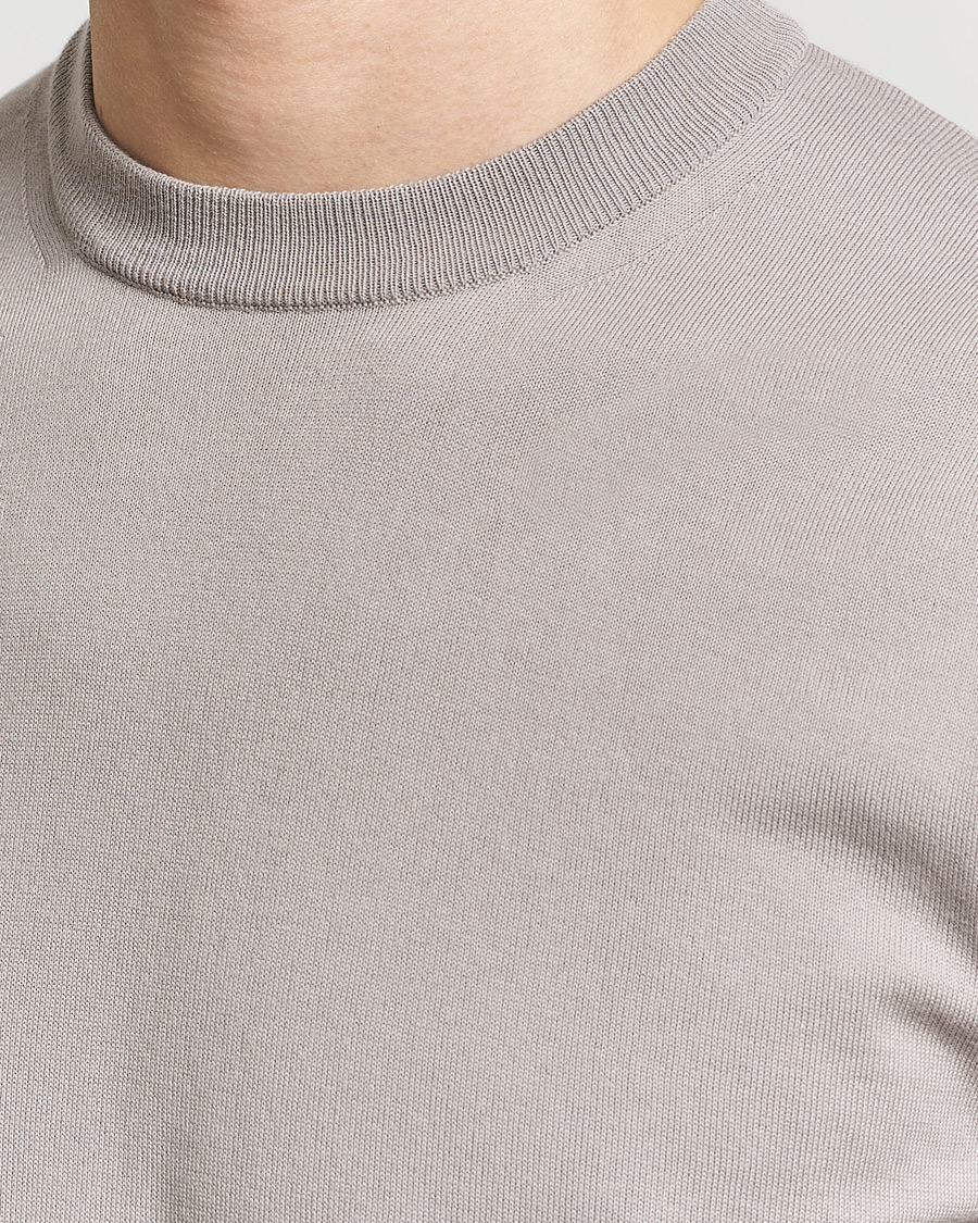Herre | T-Shirts | Altea | Extrafine Cotton Knit T-Shirt Taupe
