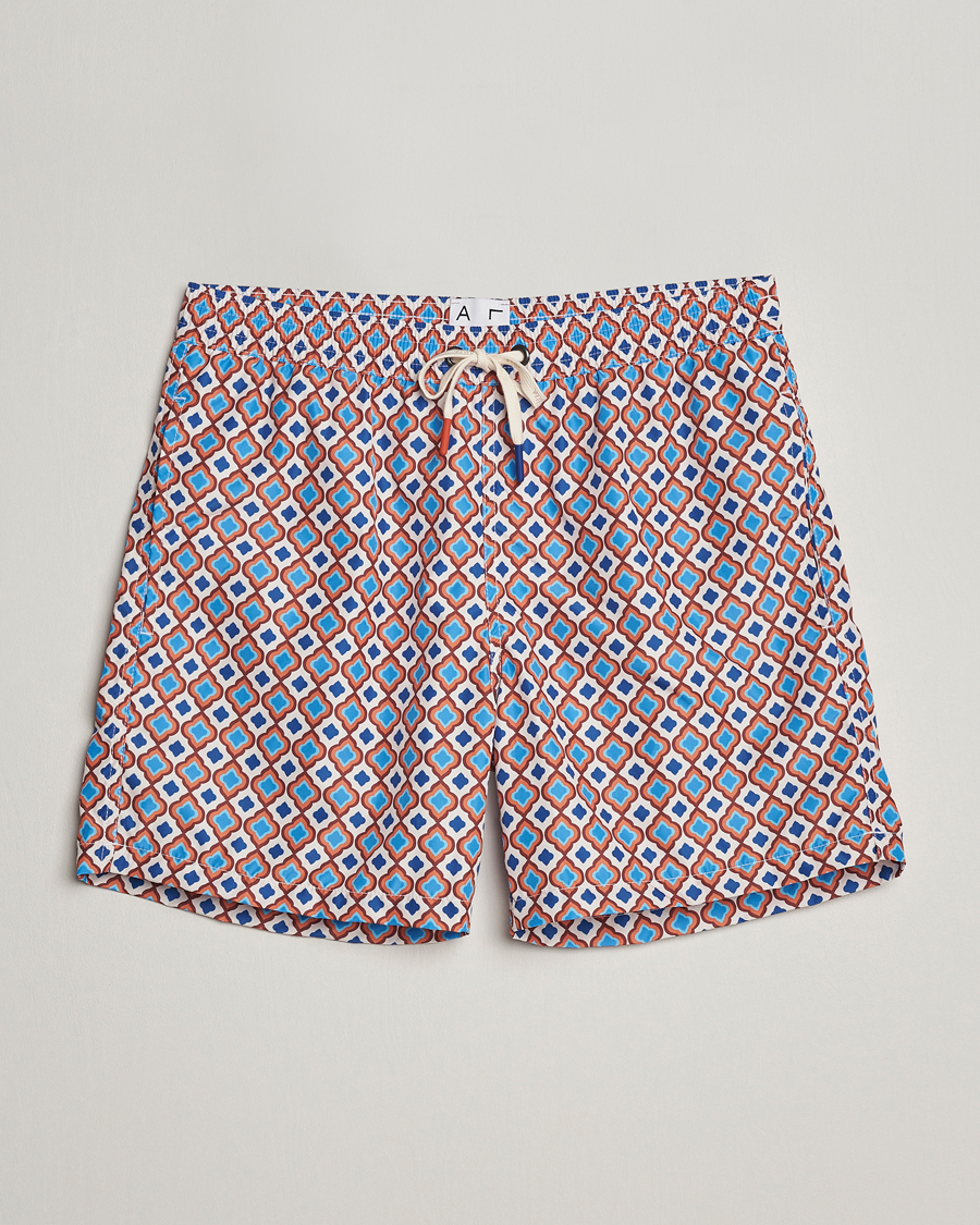 Herre | Badebukser | Altea | Printed Swim Shorts Blue/Orange