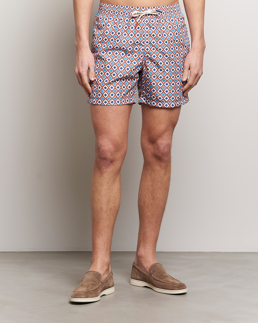 Herre | Afdelinger | Altea | Printed Swim Shorts Blue/Orange