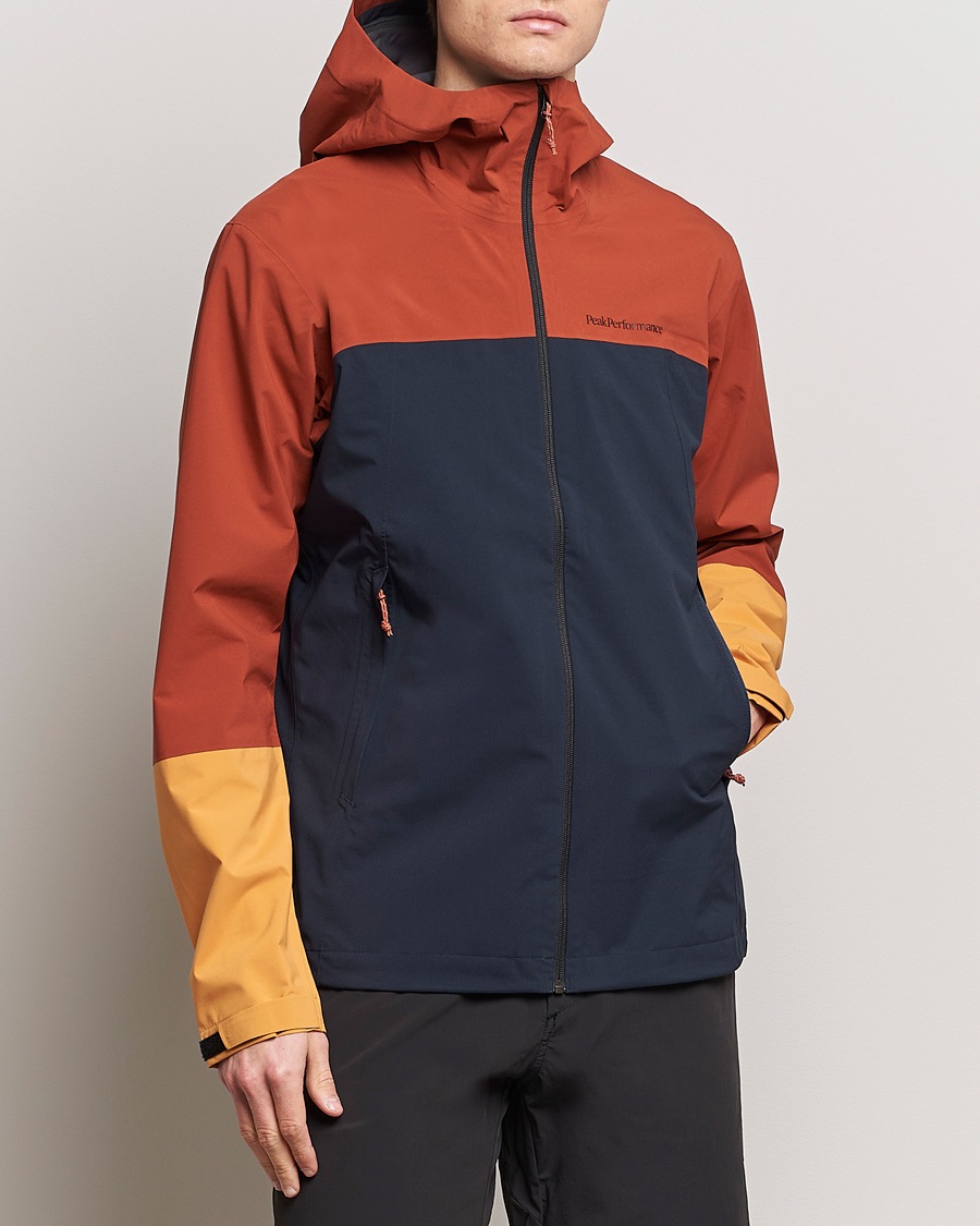 Herre | Tøj | Peak Performance | Trail Hipe Hooded Jacket Spiced/Salute Navy/Desert