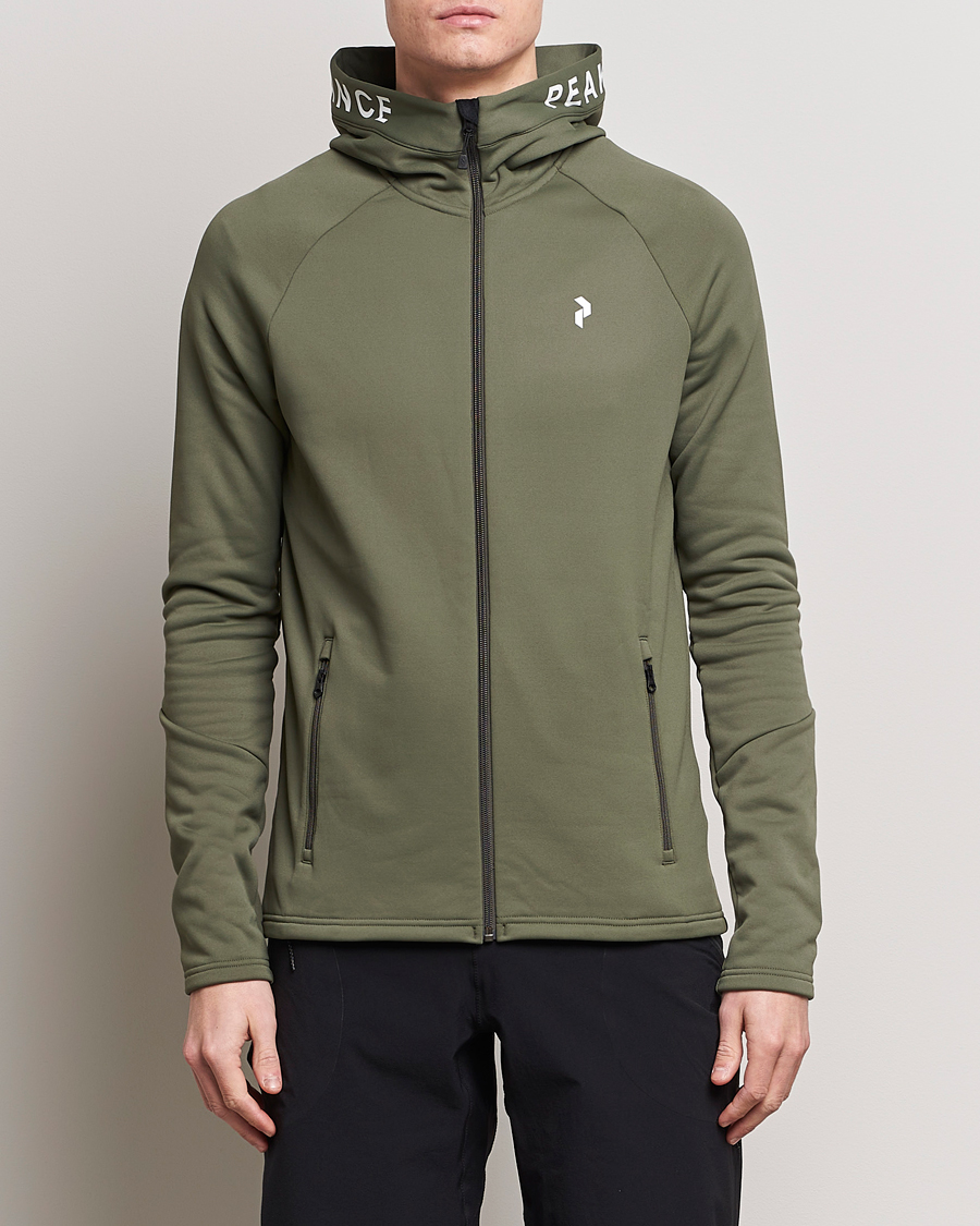 Herre | Hættetrøjer | Peak Performance | Rider Hooded Full Zip Pine Needle