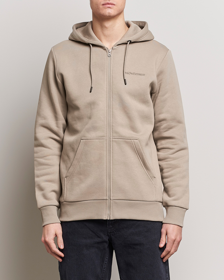 Herre | Hættetrøjer | Peak Performance | Original Logo Full Zip Hoodie Avid Beige