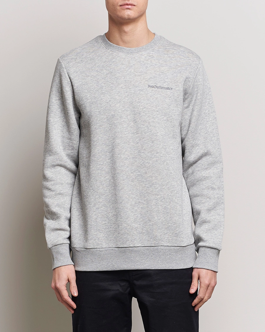 Herre | Grå sweatshirts | Peak Performance | Original Logo Crew Neck Sweatshirt Grey Melange