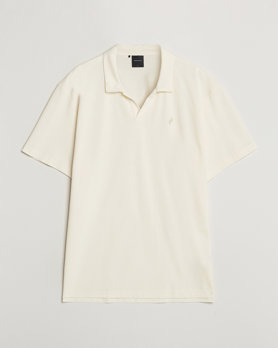 Herre | Polotrøjer | Peak Performance | Cotton Coolmax Open Collar Polo Vintage White