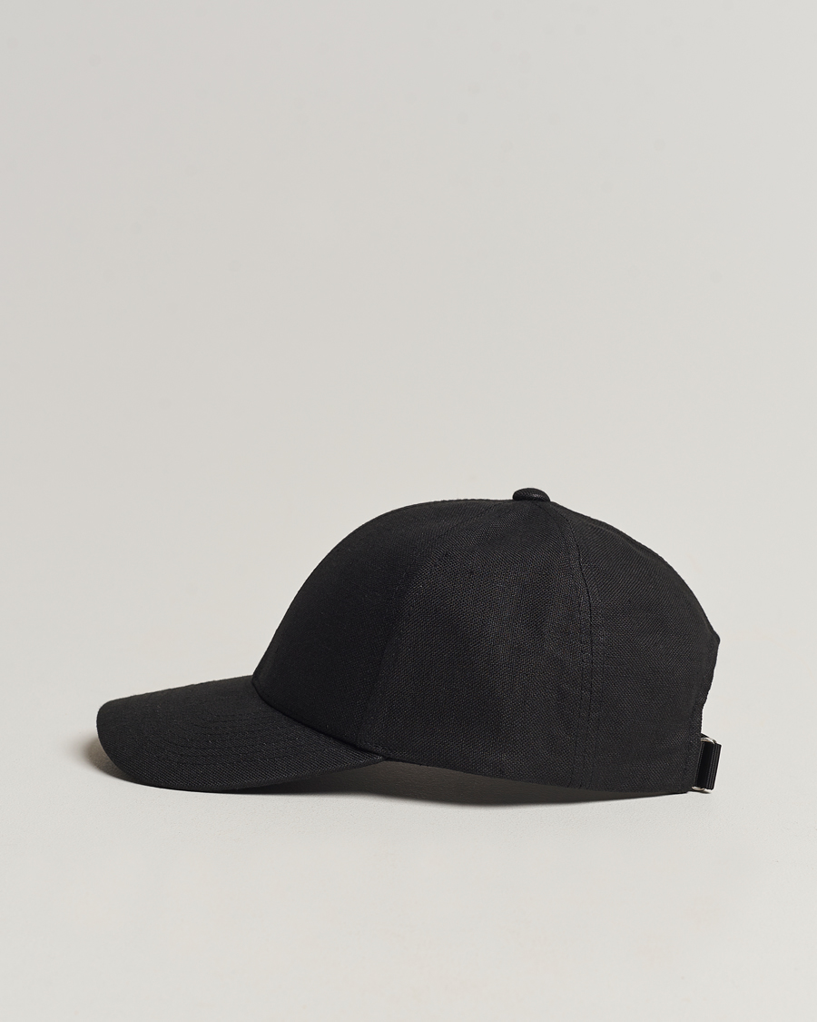 Herre | Afdelinger | Varsity Headwear | Linen Baseball Cap Licorice Black