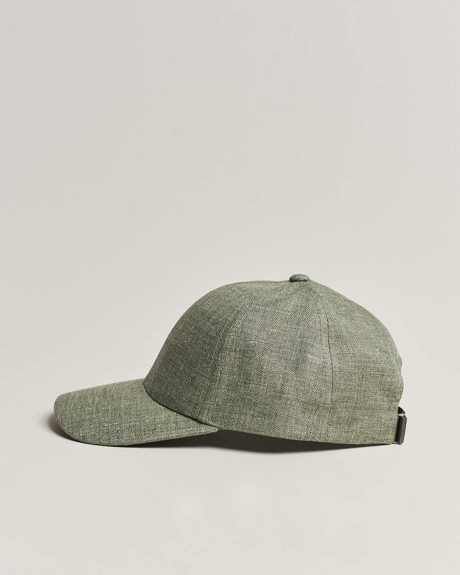 Herre | Tilbehør | Varsity Headwear | Linen Baseball Cap Pistachio Green