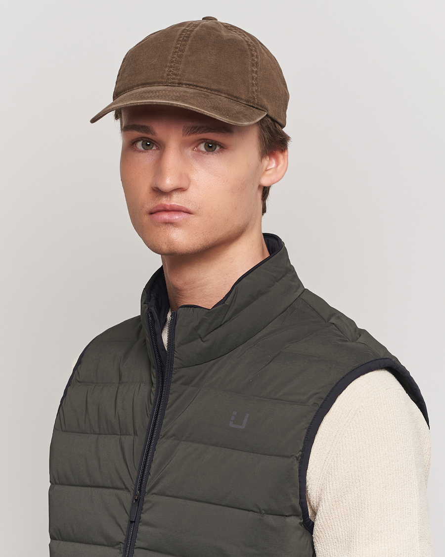 Men | Contemporary Creators | Varsity Headwear | Washed Cotton Baseball Cap Dark Beige