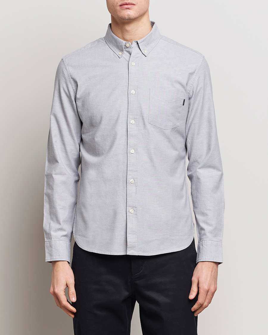 Herre | American Heritage | Dockers | Cotton Stretch Oxford Shirt Mid Grey Heather