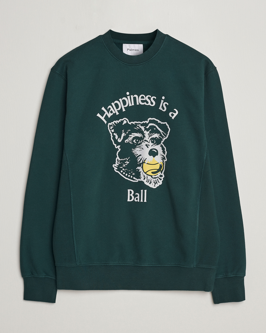 Herre |  | Palmes | Dog Crew Neck Sweatshirt Dark Green