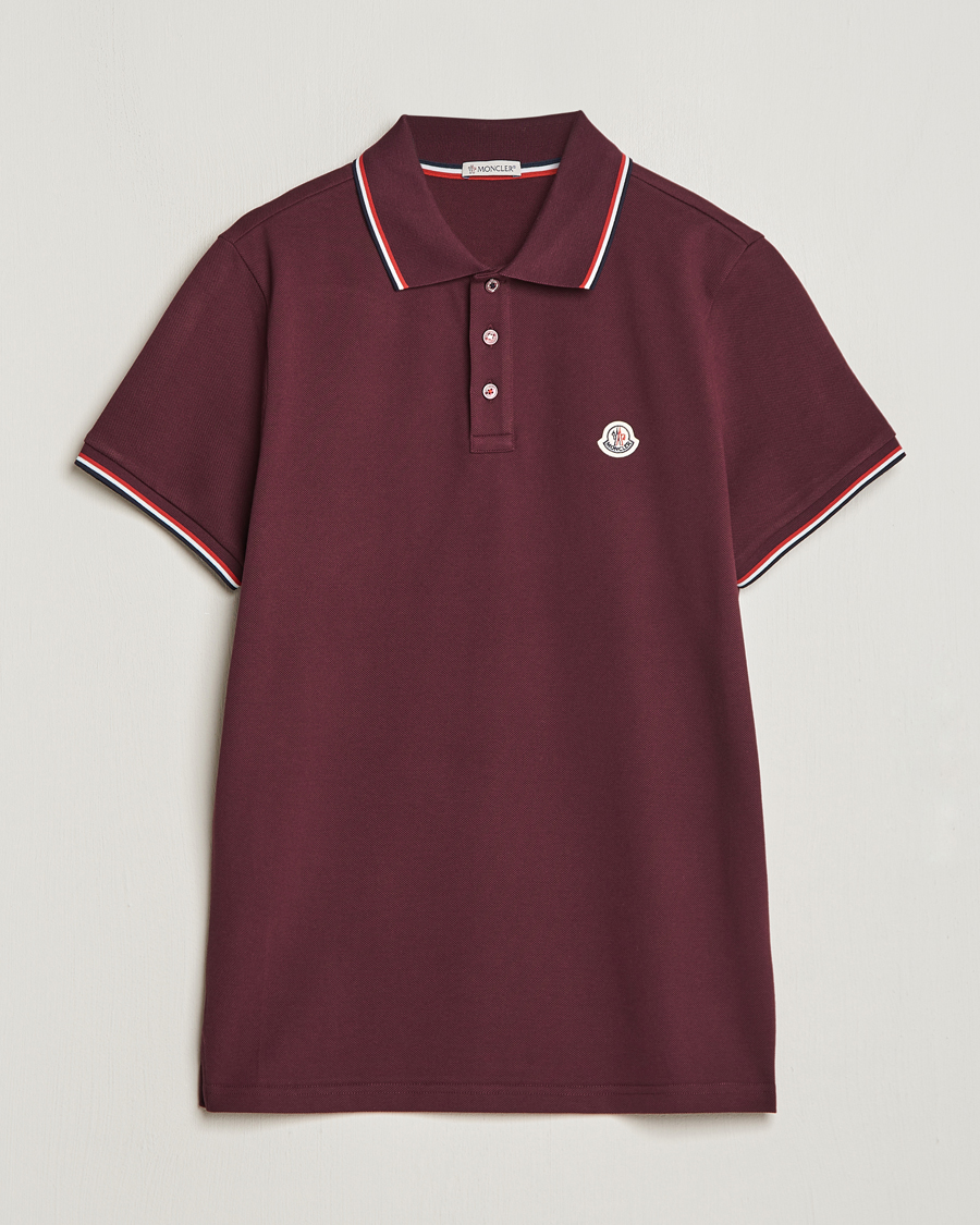 Herre | Polotrøjer | Moncler | Contrast Rib Polo Burgundy