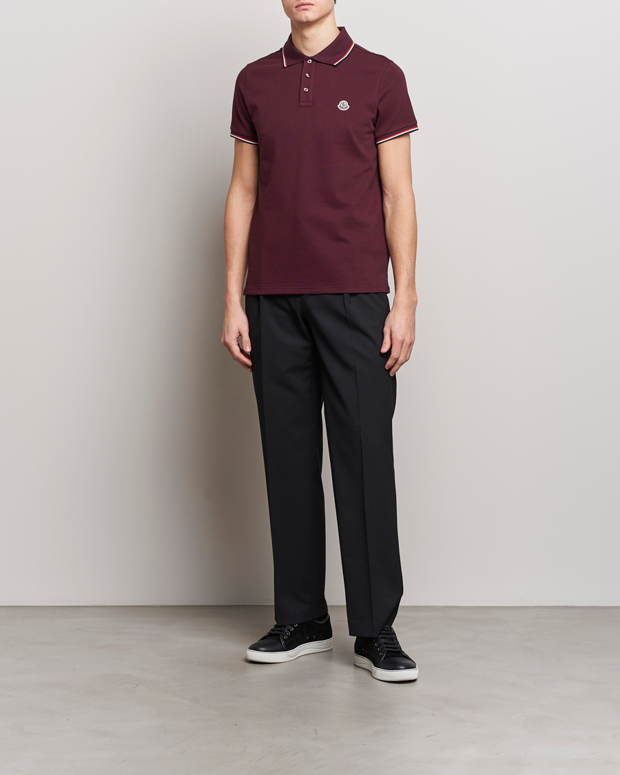 Herre | Polotrøjer | Moncler | Contrast Rib Polo Burgundy