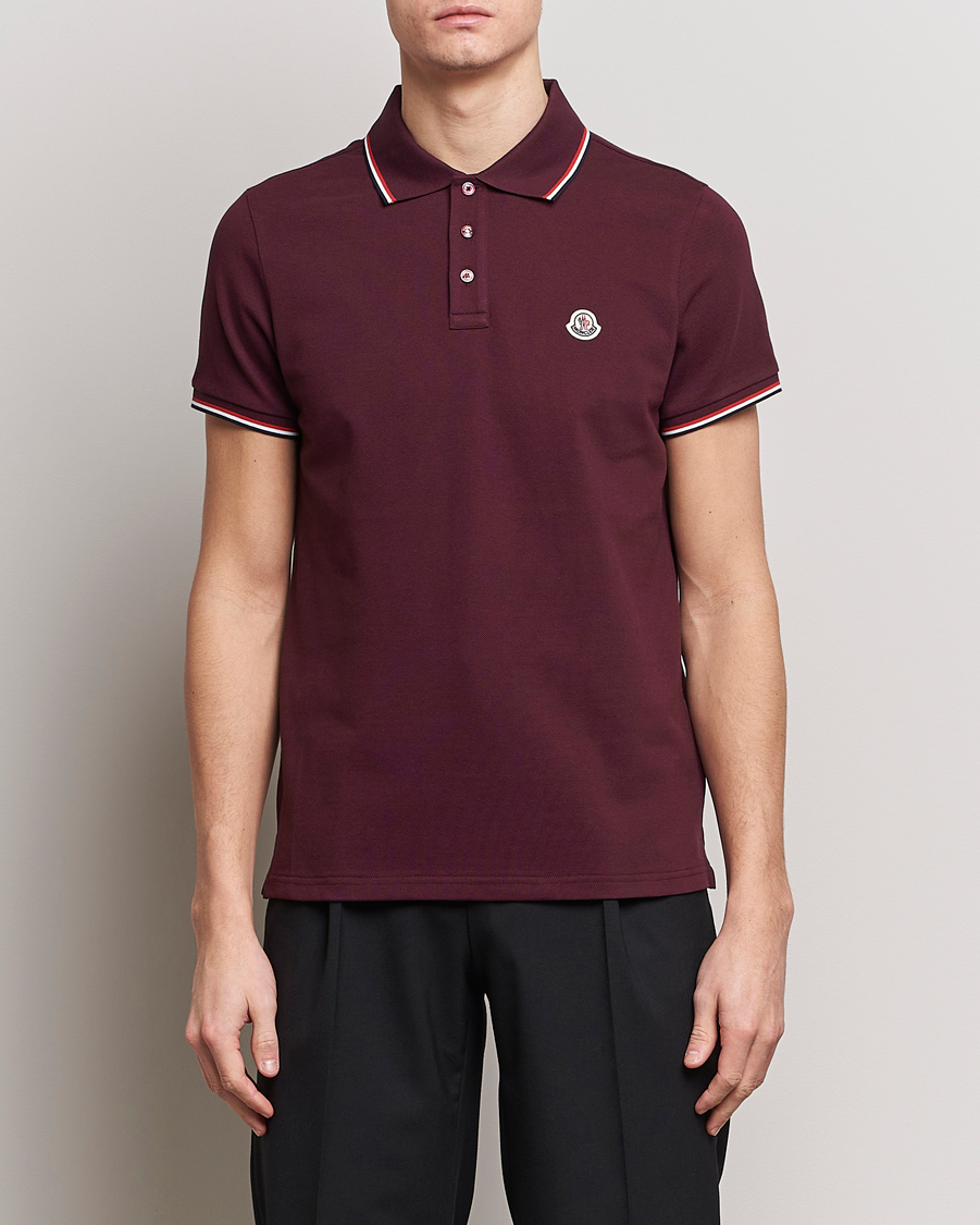 Herre | Polotrøjer | Moncler | Contrast Rib Polo Burgundy