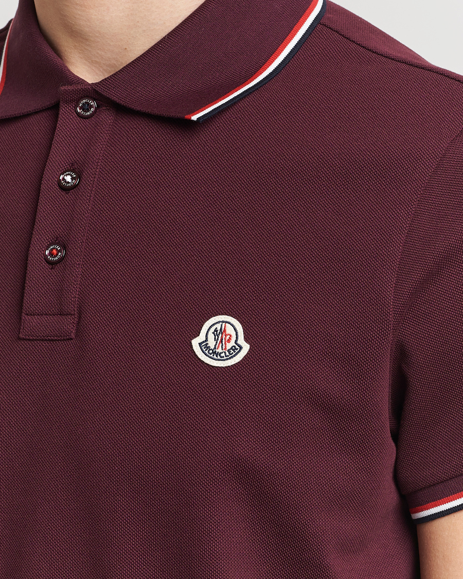 Herre | Polotrøjer | Moncler | Contrast Rib Polo Burgundy